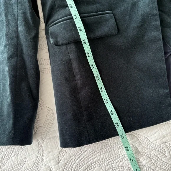 J. Crew - Tall Nipped-in Blazer in Stretch Velvet - Black / Green - Picture 14 of 14